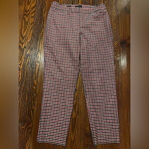 Talbots Red, Black, White Gingham Pants (Womens 12, Like New Condition)